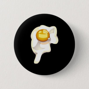 Badge Rond 5 Cm Bouton noir d'oeuf frit