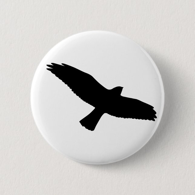 Badge Rond 5 Cm Bouton noir d'oiseau (Devant)