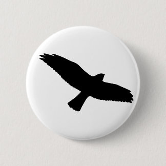 Badge Rond 5 Cm Bouton noir d'oiseau