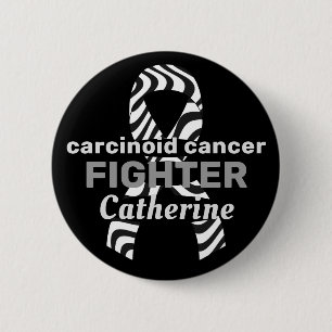 Badge Rond 5 Cm Bouton noir du ruban cancéreux Carcinoïde