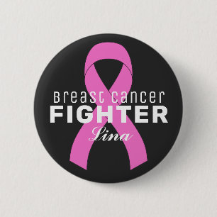 Badge Rond 5 Cm Bouton noir du ruban du cancer du sein