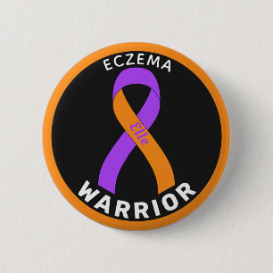 Badge Rond 5 Cm Bouton noir Eczema Warrior