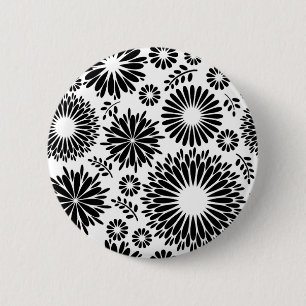 Badge Rond 5 Cm Bouton noir et blanc