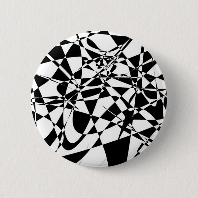 Badge Rond 5 Cm Bouton noir et blanc ABSTRAIT (Devant)