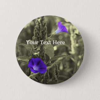 Badge Rond 5 Cm Bouton noir et blanc de fleur de gloires de matin