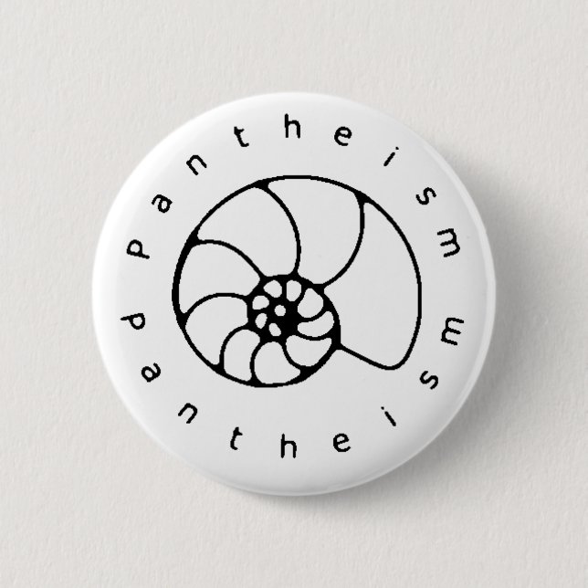 Badge Rond 5 Cm Bouton noir et blanc de Pantheism (Devant)