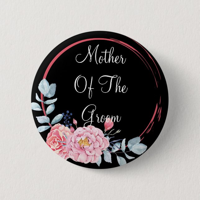 Badge Rond 5 Cm Bouton noir et blanc Mère de la chambre Pinback (Devant)