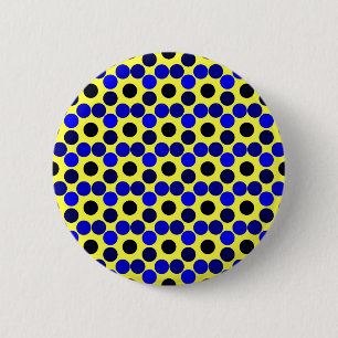 Badge Rond 5 Cm BOUTON Noir et Bleu