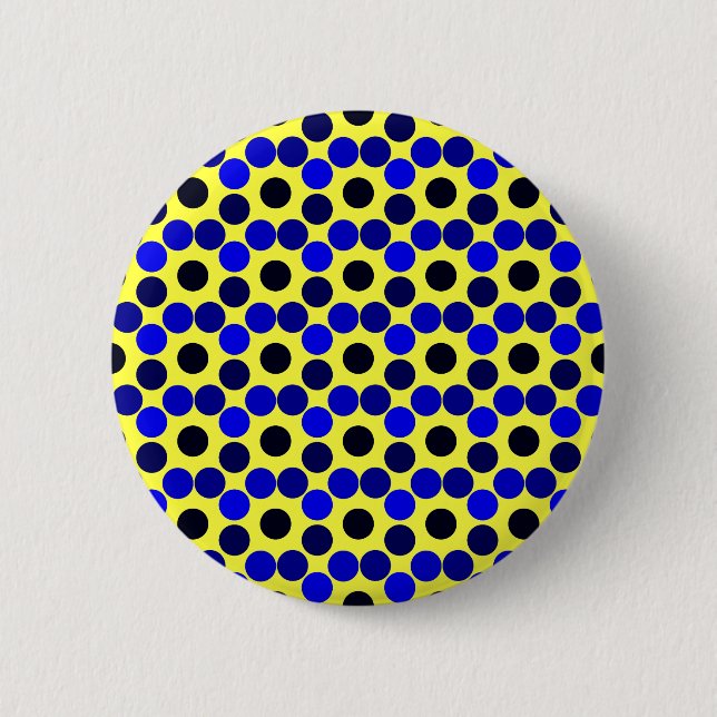 Badge Rond 5 Cm BOUTON Noir et Bleu (Devant)