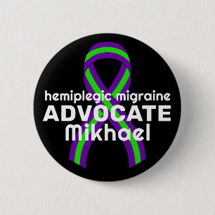 Badge Rond 5 Cm Bouton noir Hemiplegic Migraine Advocate