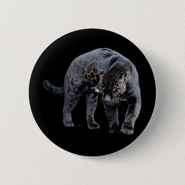 Badge Rond 5 Cm Bouton noir Jaguar Diablo (Devant)