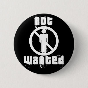 Badge Rond 5 Cm Bouton noir non Recherché de garçons