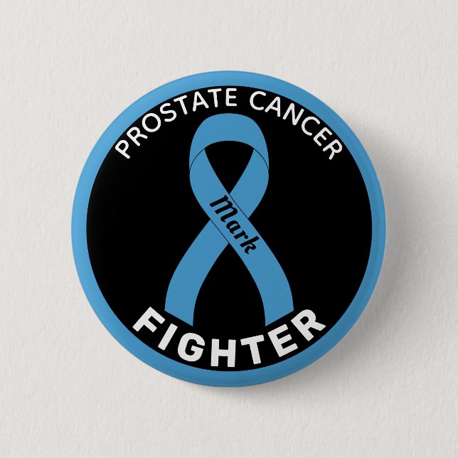 Badge Rond 5 Cm Bouton Noir pour combattre le cancer de la prostat (Devant)