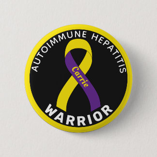 Badge Rond 5 Cm Bouton noir pour guerrier de l'hépatite auto-immun