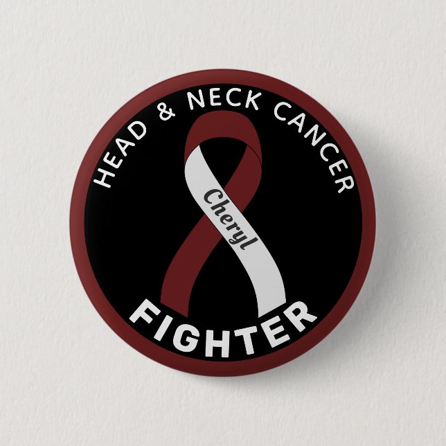 Badge Rond 5 Cm Bouton noir pour Lutte contre le cancer de la tête (Devant)