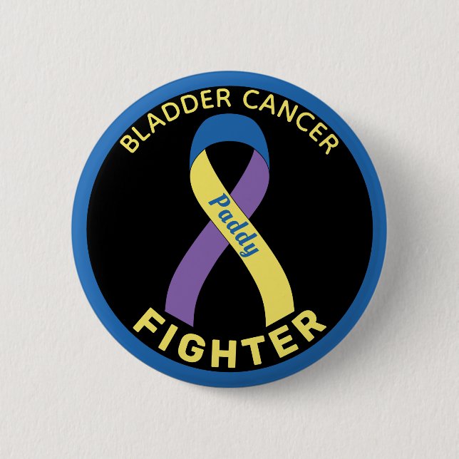 Badge Rond 5 Cm Bouton noir pour Lutte contre le cancer de la vess (Devant)