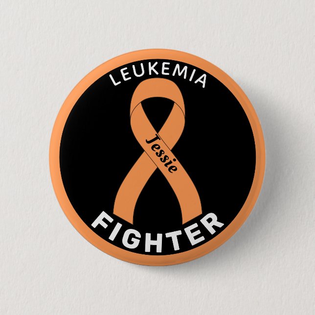 Badge Rond 5 Cm Bouton noir pour Lutte contre le cancer Leukemia (Devant)