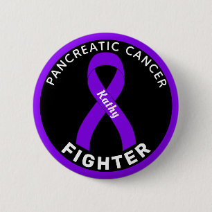 Badge Rond 5 Cm Bouton noir pour Lutte contre le cancer pancréatiq