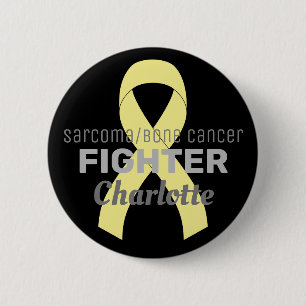 Badge Rond 5 Cm Bouton noir Sarcome / Cancer de l'os