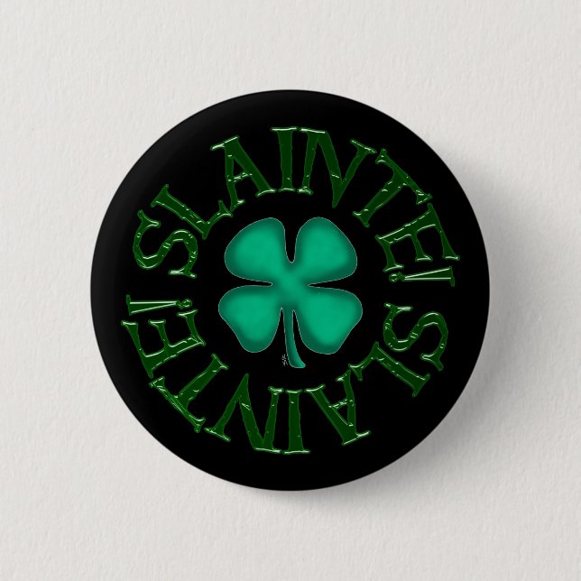 Badge Rond 5 Cm Bouton noir Slainte (Devant)