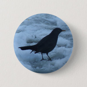 Badge Rond 5 Cm Bouton noir sur la glace