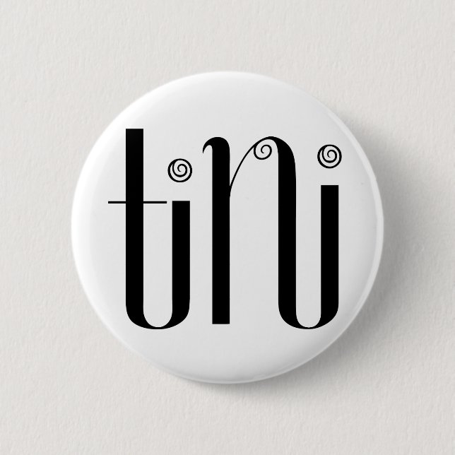 Badge Rond 5 Cm Bouton noir Tini (Devant)
