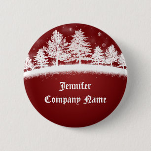 Badge Rond 5 Cm Bouton Nom de la fête de Noël de l'entreprise
