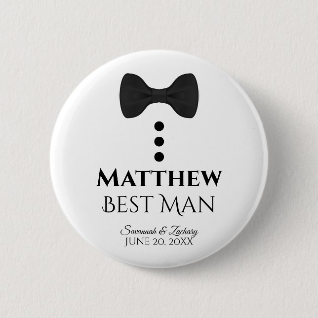 Badge Rond 5 Cm Bouton Nom du meilleur Mariage (Devant)