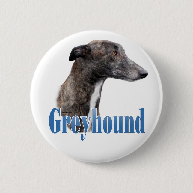 Badge Rond 5 Cm Bouton Nom Greyhound (Devant)