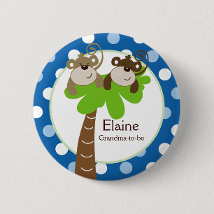 Badge Rond 5 Cm Bouton NOMMÉ BLEU de coutume d'ÉTIQUETTE de TEMP