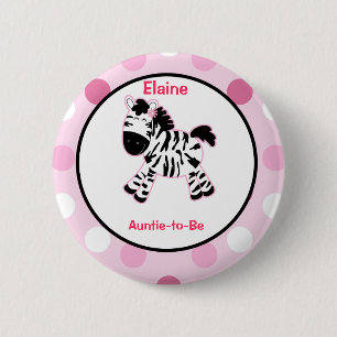 Badge Rond 5 Cm Bouton nommé d'étiquette customisé par zèbre r