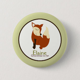Badge Rond 5 Cm Bouton NOMMÉ rouge de coutume d'ÉTIQUETTE de Fox