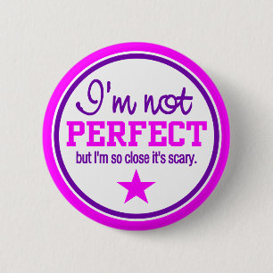 Badge Rond 5 Cm Bouton NON PARFAIT - rose