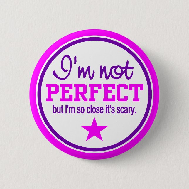 Badge Rond 5 Cm Bouton NON PARFAIT - rose (Devant)
