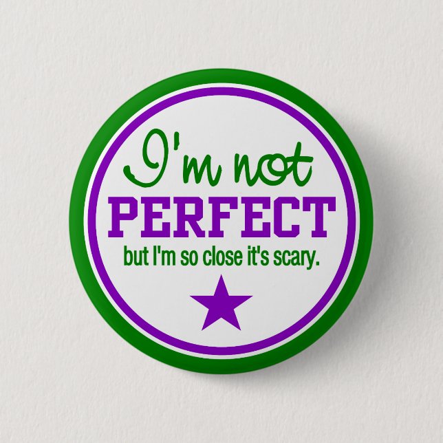 Badge Rond 5 Cm Bouton NON PARFAIT - vert / violet (Devant)