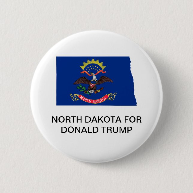 BADGE ROND 5 CM BOUTON NORD DAKOTA POUR DONALD TRUMP 2020 (Devant)