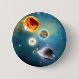 Badge Rond 5 Cm Bouton Nouveau système solaire