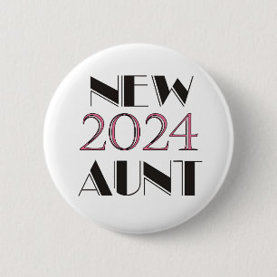 Badge Rond 5 Cm Bouton Nouvelle tante 2024