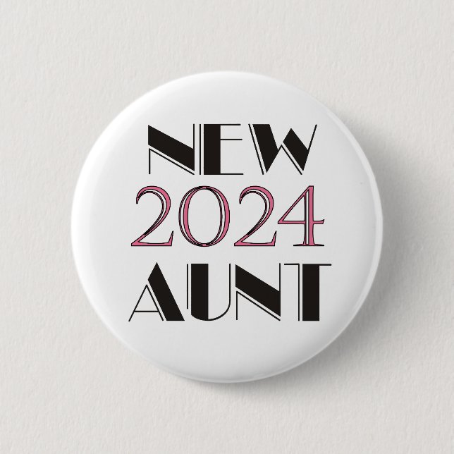 Badge Rond 5 Cm Bouton Nouvelle tante 2024 (Devant)