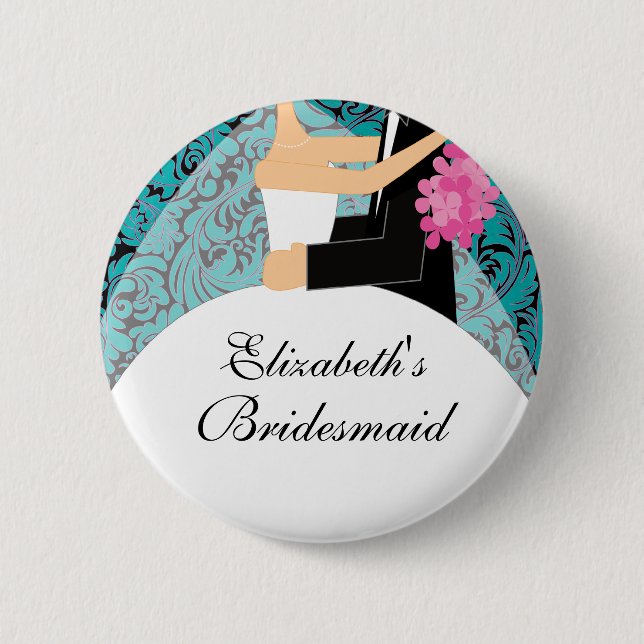 Badge Rond 5 Cm Bouton nuptiale de demoiselle d'honneur de (Devant)