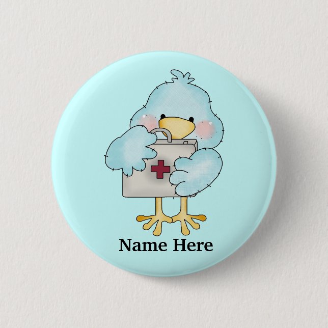 Badge Rond 5 Cm Bouton Nurse Birdie (Devant)