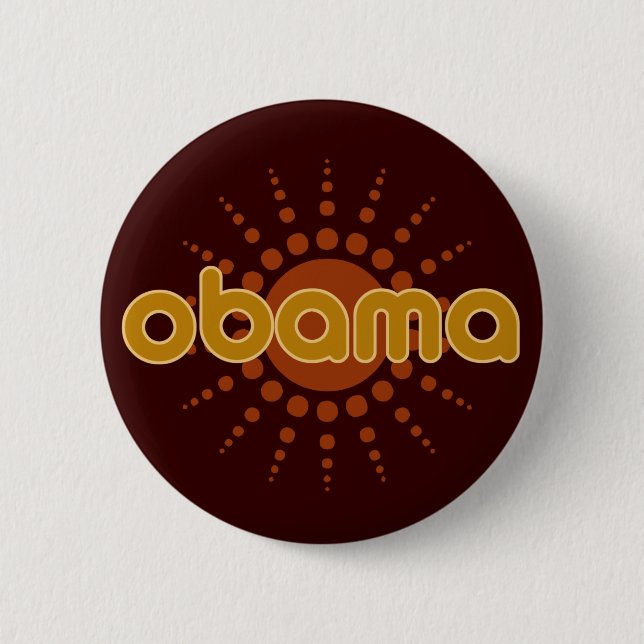BADGE ROND 5 CM BOUTON - OBAMA (Devant)