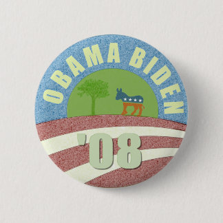 Badge Rond 5 Cm Bouton Obama Biden Go Green '08