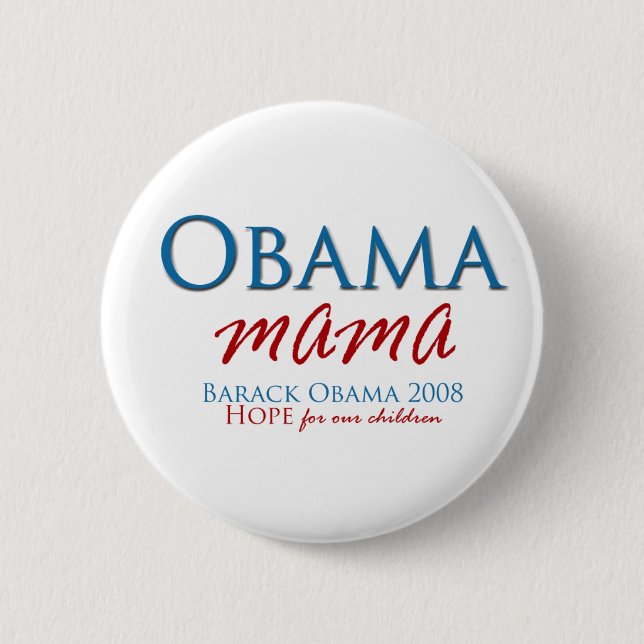 Badge Rond 5 Cm Bouton Obama Mama (Devant)