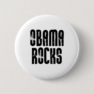 Badge Rond 5 Cm Bouton Obama Rocks