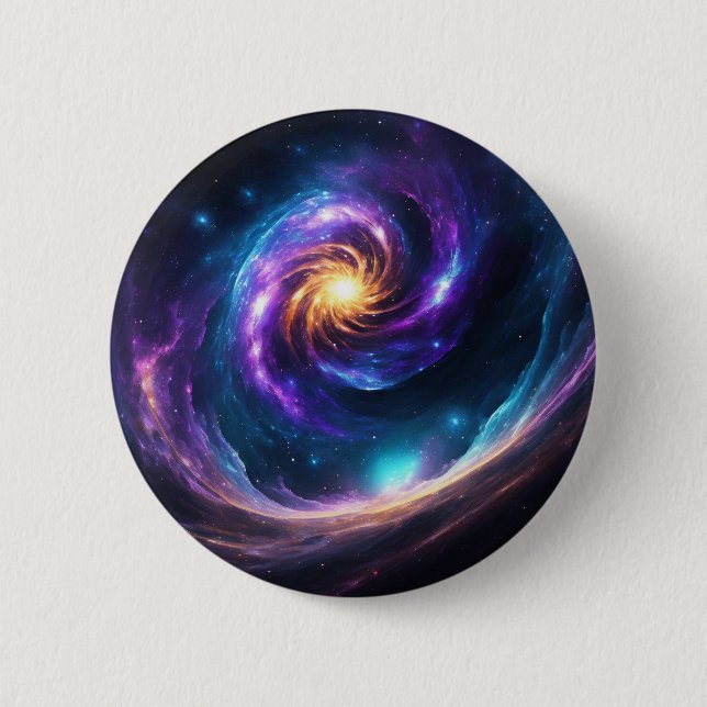 Badge Rond 5 Cm Bouton "Odyssée céleste" (Devant)