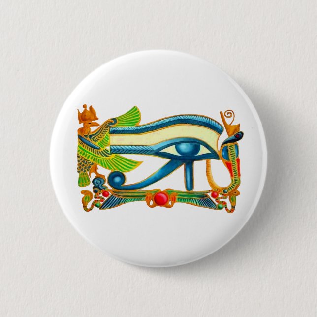 Badge Rond 5 Cm Bouton Oeil de Horus (Devant)