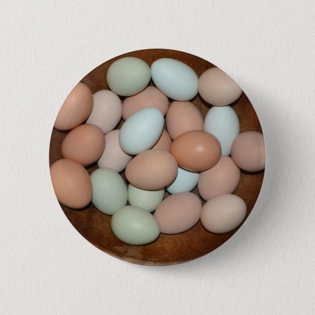 Badge Rond 5 Cm Bouton Oeuf de poulet (Devant)
