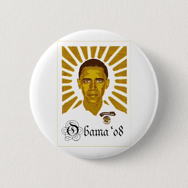 Badge Rond 5 Cm Bouton officiel #7 d'Obama (Devant)