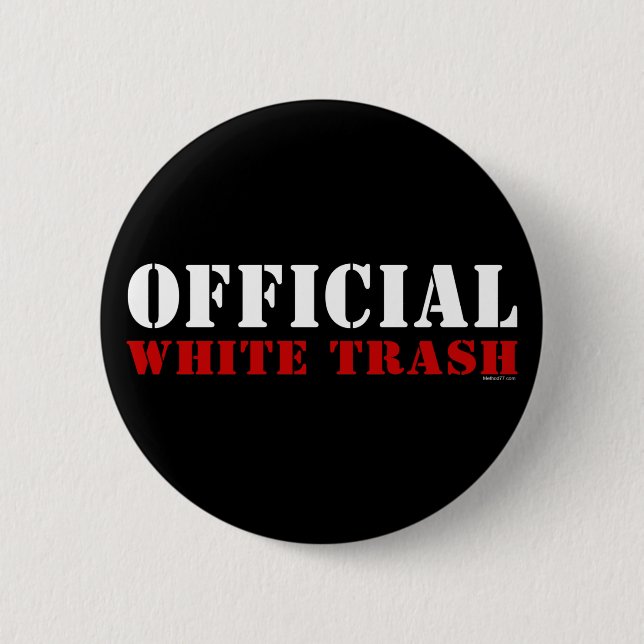 Badge Rond 5 Cm Bouton officiel de déchets blancs (Devant)